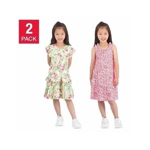 Tommy Bahama Girls 4T Tiered Ruffle Sleeves 2 Pack Summer‎ Dresses New with Tags